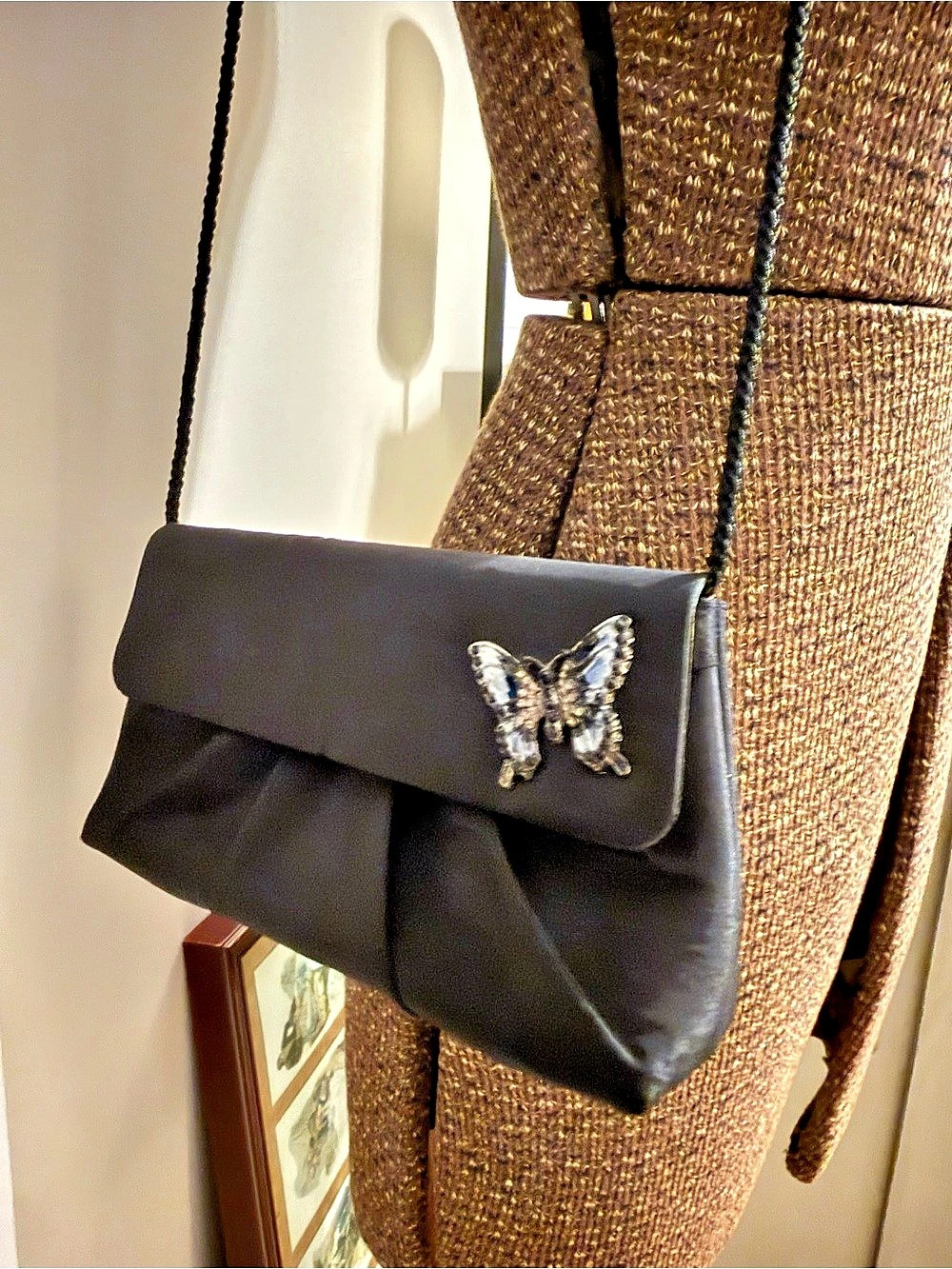 Menbur Black Butterfly Clutch Crossbody
